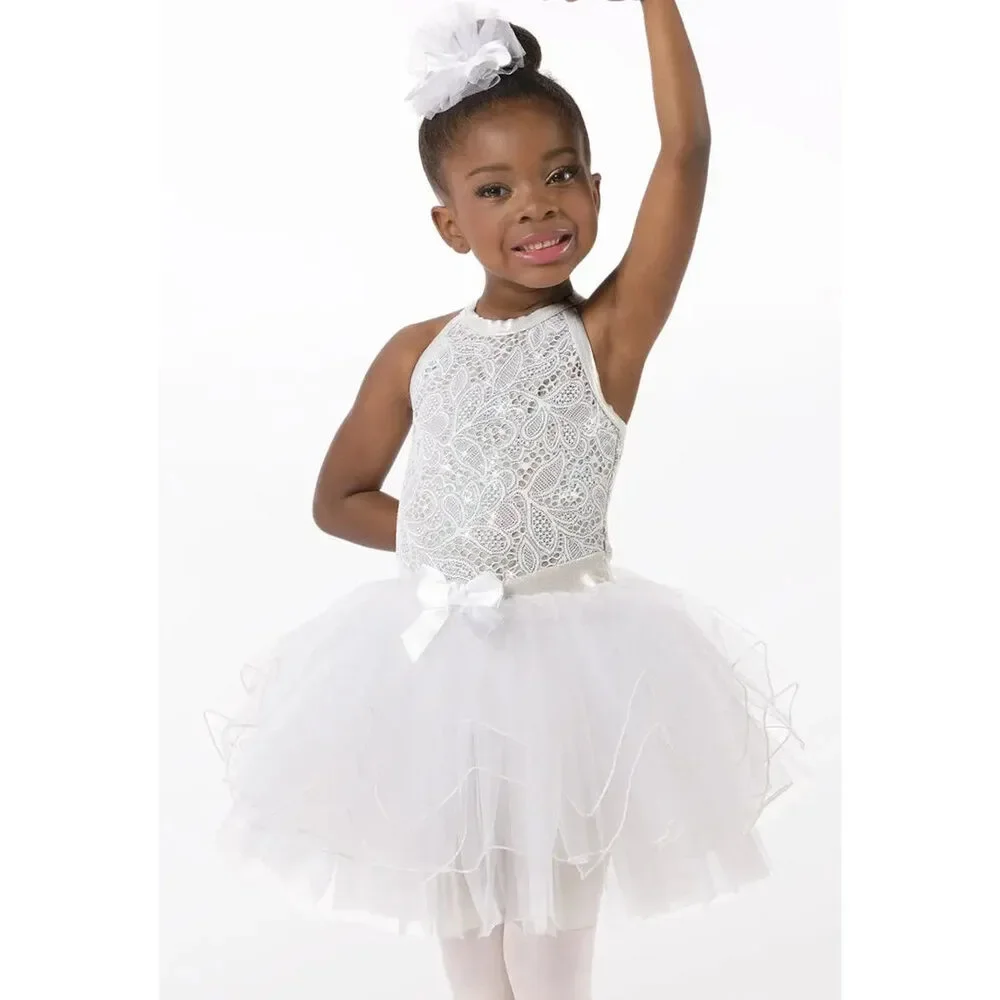Pre-Owned Dance Costume Small Child White Weissman 14183 Ballet Lyrical YAGP La